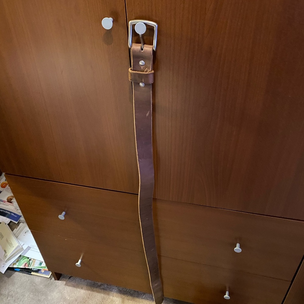 Brown leather belt